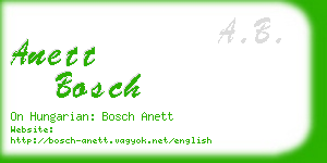 anett bosch business card